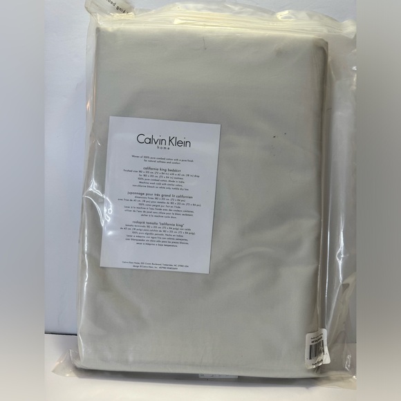 Calvin Klein Double Row Cord Limestone California King Bedskirt Msrp$215.00 - Picture 1 of 5
